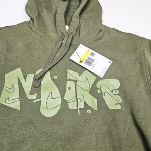 Nike Sportswear Club Fleece Graphic Pullover Hoodie Men’s Olive Green